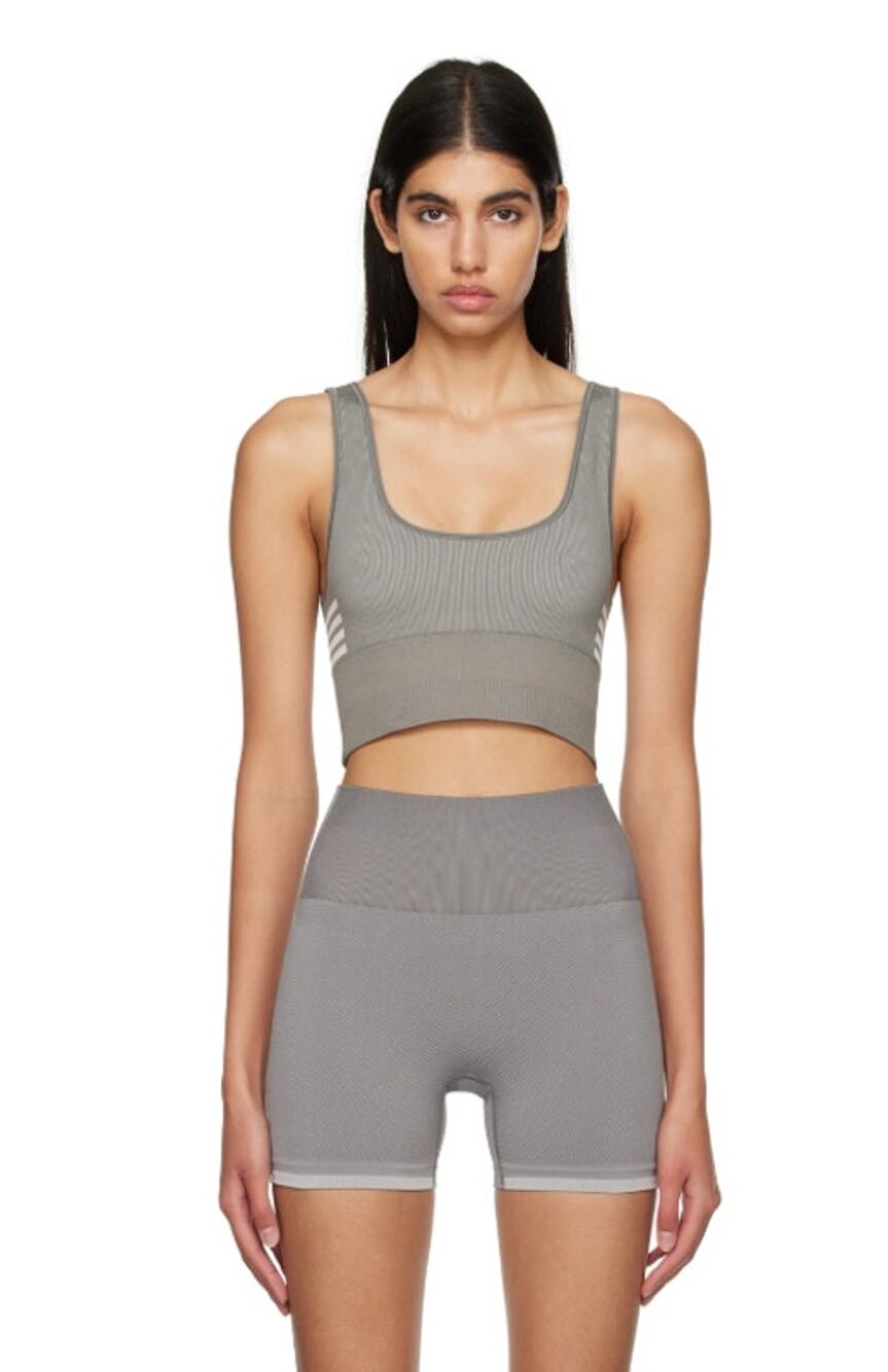 OUTDOOR VOICES Women's Seamless Smooth Longline Bra Medium Gray Graphite NWT